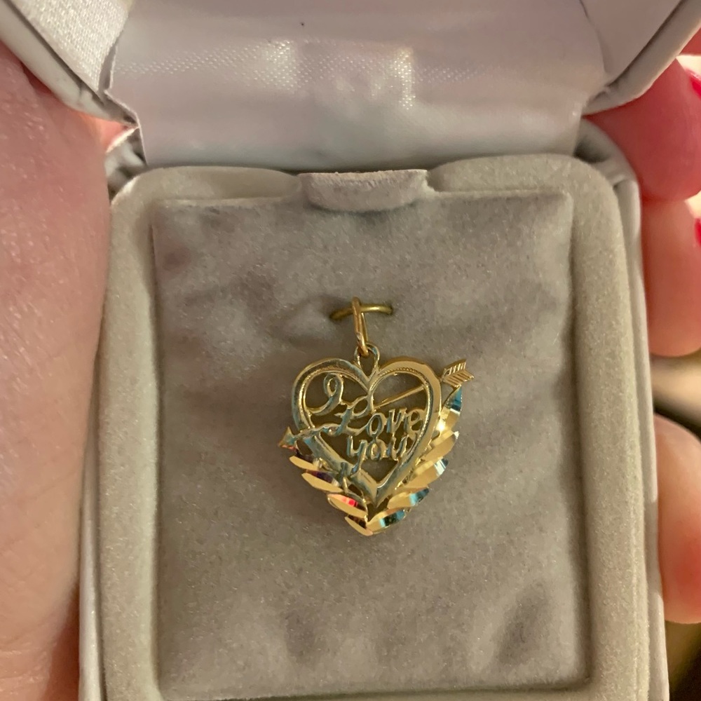 14 Karet Gold I Love You charm